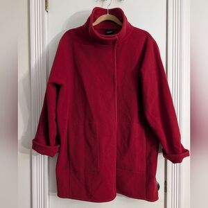 Women's red Eileen Fisher unlined wool overcoat Size M EUC